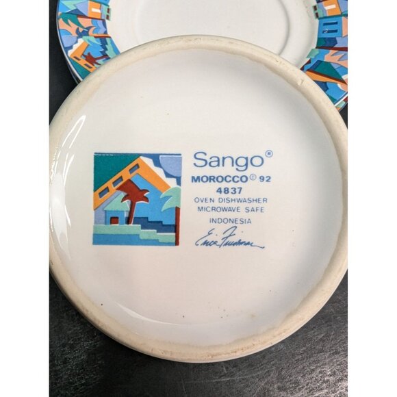 Vintage Sango Morocco 4837 Replacement Pieces 1 Flat Cup and 2 Saucer - Picture 9 of 9